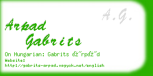 arpad gabrits business card